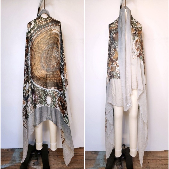 Ottotredici Womens Cashmere Silk Blend Printed Scarf Rectangle Luxury Soft HUGE - Picture 1 of 8
